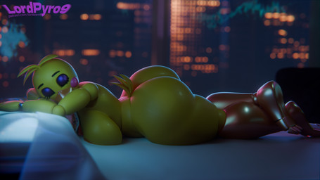 anthro areola areola_slip barely_visible_areola beak bed bib big_breasts big_butt blurred_background breast_rest breasts bubble_butt butt city cityscape eyes_closed feathers female furniture glistening glistening_body glistening_eyelids huge_breasts huge_butt inside lying lying_on_bed machine night non-mammal_breasts on_bed on_front purple_eyelids side_view sleeping solo tail tail_feathers text thick_thighs wide_hips window yellow_body lpyro9 mipsmiyu_(modeler) five_nights_at_freddy's five_nights_at_freddy's_2 scottgames runaboo_chica toy_chica_(fnaf) animatronic avian bird chicken galliform phasianid robot robot_anthro 16:9 3d_(artwork) digital_media_(artwork) hi_res url watermark widescreen