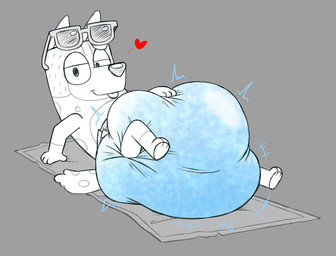 anthro big_diaper clothed clothing diaper diaper_fetish diaper_only diaper_squish eyebrows eyewear female flirting_look glasses half-closed_eyes hand_on_diaper heart_symbol huge_diaper hyper_diaper looking_at_viewer narrowed_eyes raised_eyebrow solo tongue tongue_out topless touching_diaper towel unclean_diaper waterlogged_diaper wearing_diaper tenerius bluey_(series) chilli_heeler australian_cattle_dog canid canine canis cattledog domestic_dog herding_dog mammal pastoral_dog absurd_res hi_res sketch
