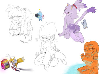 3_toes 5_fingers abdominal_bulge anthro anus aroused aroused_face aroused_smile barefoot bedroom_eyes bent_over big_breasts big_dildo blush boots breasts butt camera cheek_tuft chest_tuft claws clitoris clothed clothing clothing_lift dildo dildo_in_vagina dildo_insertion eyelashes facial_tuft feet female female_anthro fingers footwear forehead_gem gem genitals glistening glistening_butt grin grinning_at_viewer group half-closed_eyes holding_camera holding_object innie_vulva looking_at_viewer looking_back looking_back_at_viewer lustful_gaze male masturbation meow narrowed_eyes no_bra nude nude_anthro nude_female partially_submerged pawpads penetration plump_labia prehensile_tail presenting presenting_anus presenting_breasts presenting_hindquarters presenting_vulva purring seductive sex_toy sex_toy_in_vagina sex_toy_insertion shirt shirt_lift shoes slot_machine smile smiling_at_viewer smirk smirking_at_viewer tail taking_picture tight_fit toe_claws toes topless topless_anthro topless_female topwear tuft vaginal vaginal_masturbation vaginal_penetration vulva water sjerty idw_publishing sega sonic_adventure sonic_the_hedgehog_(comics) sonic_the_hedgehog_(idw) sonic_the_hedgehog_(series) amy_rose blaze_the_cat miles_prower tangle_the_lemur tikal_the_echidna canid canine chao_(sonic) domestic_cat echidna eulipotyphlan felid feline felis fox hedgehog lemur mammal monotreme primate ring-tailed_lemur strepsirrhine hi_res multiple_images sketch_page