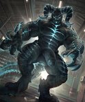 2021 abs anthro balls barazoku bethesda_softworks big_balls big_penis bioluminescence deathclaw fallout foreskin genitals glowing half-erect hi_res huge_balls huge_penis humanoid_genitalia humanoid_penis male microsoft muscular muscular_anthro muscular_male nude penis quantum_deathclaw_(fallout) reptile scalie solo takahirosi thick_penis