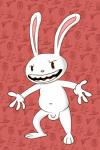 anthro balls barefoot biped casual_nudity feet flaccid genitals happy looking_at_viewer male nude open_mouth penis presenting small_penis smile solo standing toony krokodos sam_and_max max_(sam_and_max) lagomorph leporid mammal rabbit 2:3 absurd_res hi_res