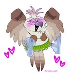 anthro avian_feet beak blush clothing coconut_bra electrochromia excited eyes_closed female footwear happy heart_symbol ice jumping open_mouth overweight overweight_female pseudo_hair shoes solo angry_birds rovio_entertainment sega the_angry_birds_movie debbie_(angry_birds) accipitrid accipitriform avian bird eagle 1:1