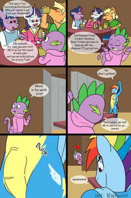 alcohol anthro anthrofied beverage blush bulge clothing crossgender drunk female furniture group horn looking_back male smile substance_intoxication sweater table tail text topwear wings young caluriri friendship_is_magic hasbro my_little_pony mythology applejack_(mlp) rainbow_dash_(mlp) rarity_(mlp) spike_(mlp) twilight_sparkle_(mlp) dragon equid equine mammal mythological_creature mythological_equine mythological_scalie pegasus scalie unicorn comic english_text hi_res