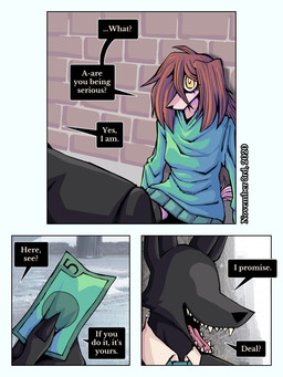 anthro clothed clothing dialogue female flashback fur hair homeless male tail text ponporio homeless_dog the_suit_(ponporio) canid canine canis domestic_dog mammal 3:4 absurd_res comic digital_media_(artwork) english_text hi_res