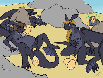 anthro areola balls biped black_body black_penis blue_eyes blush bodily_fluids breasts brown_hair claws clenched_teeth clothed clothed_human clothing countershade_neck countershade_torso countershading egg egg_from_vagina erection female female_human feral fully_clothed fully_clothed_human genital_fluids genitals glans group gynomorph gynomorph_anthro hair hand_on_own_belly herm herm_anthro humanoid_genitalia humanoid_penis intersex intersex_anthro kneeling lying magic membrane_(anatomy) membranous_wings navel nipples non-mammal_balls non-mammal_breasts non-mammal_hair non-mammal_navel non-mammal_nipples nude nude_anthro on_back outside oviposition penis pregnant pregnant_anthro pregnant_herm pregnant_intersex quadruped rock sitting sitting_on_ground smile snout spread_legs spread_wings spreading tail tail_between_legs teeth text vaginal_fluids vulva wings halcy0n soulteam dreamworks european_mythology how_to_train_your_dragon mythology astrid_hofferson hiccup_horrendous_haddock_iii toothless valka_(httyd) dragon fury_(httyd) human mammal mythological_creature mythological_scalie night_fury scalie western_dragon 2016 4:3 artist_name colored signature herm_(lore)