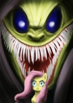 angry blue_eyes duo evil_grin evil_look fangs feathered_wings feathers female feral fur green_eyes hair looking_at_viewer nightmare_fuel pink_hair sharp_teeth smile solo_focus square_crossover stare teeth the_stare wings yellow_body yellow_feathers yellow_fur doublewbrothers friendship_is_magic hasbro my_little_pony mythology fluttershy_(mlp) equid equine mammal mythological_creature mythological_equine pegasus 2013 absurd_res digital_media_(artwork) hi_res