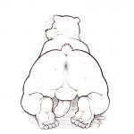 1:1 5_toes all_fours anthro anus backsack balls barefoot bear big_butt black_and_white blush blush_lines bodily_fluids brown_bear butt claws conditional_dnp cross cross_necklace dizzy erection eyes_closed feet genitals grizzly_(shirokuma_cafe) grizzly_bear humanoid_genitalia humanoid_penis jewelry male male_anthro mammal monochrome necklace nude nude_male penis perineum plantigrade presenting presenting_anus presenting_hindquarters rear_view religion religious_symbol shirokuma_cafe simple_background slightly_chubby slightly_chubby_anthro slightly_chubby_male soles solo sweat sweaty_back sweaty_balls sweaty_butt sweaty_genitalia sweaty_head tail thick_thighs toes ursine vein veiny_penis white_background zackary911