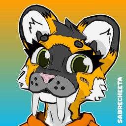 anthro band-aid bandage clothed clothing ear_markings eyebrows eyelashes facial_tuft fangs female fully_clothed fur green_eyes grey_body grey_fur hair happy head_tuft hoodie inner_ear_fluff markings orange_body orange_fur round_ears sabertooth_(anatomy) short_hair simple_background smile smiling_at_viewer solo teeth toony topwear tuft white_body white_fur sabrecheeta felid mammal prehistoric_species saber-toothed_tiger 1:1 2025 3d_(artwork) blender_(artwork) digital_media_(artwork) icon portrait