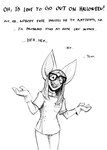 anthro big_ears clothing dialogue eyewear female glasses gloves handwear scientist solo text hladilnik buffy_(hladilnik) bat leaf-nosed_bat mammal microbat vampire_bat yangochiropteran 2024 black_and_white english_text hi_res monochrome