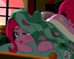 bed blue_eyes blush female feral furniture hair half-closed_eyes inside narrowed_eyes on_bed on_model open_mouth pillow pink_body pink_hair solo ponyecho friendship_is_magic hasbro my_little_pony pinkie_pie_(mlp) earth_pony equid equine horse mammal pony 2016 5:4 digital_media_(artwork) hi_res