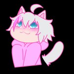 ambiguous_gender blush cat_tail clothed clothing femboy fur hair hoodie open_mouth outline owo pink_clothing pink_hoodie pink_outline pink_topwear simple_background smile solo tail topwear tuft white_body white_fur white_tail dead.cat666 pop_cat floofsttv animal_humanoid cat_humanoid felid felid_humanoid feline feline_humanoid humanoid mammal mammal_humanoid 1:1 2_frame_animation 2d_animation animated digital_media_(artwork) motion_tweening short_playtime