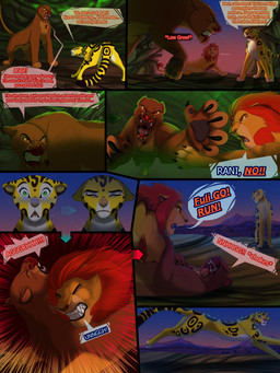 abuse animal_genitalia anus asphyxiation blood blood_on_face blood_splatter blush blush_lines bodily_fluids brown_eyes cave choking claws clenched_teeth comic_panel eyes_closed female feral fungus fur genitals gore grabbing_throat green_eyes group male male/female mane markings nosebleed profanity red_mane spots spotted_markings tackle teeth text tree_of_life_(the_lion_guard) trio violence vulva yellow_body yellow_fur yellow_sclera conditional_dnp lynxbrush disney the_lion_guard the_lion_king fuli kion_(the_lion_guard) rani_(the_lion_guard) cheetah felid feline lion mammal pantherine 3:4 absurd_res comic english_text hi_res