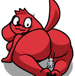 anthro anus bent_over big_butt black_collar black_nose breasts butt butt_focus collar crossgender duo extreme_size_difference female floppy_ears genitals grey_body looking_at_another looking_back looking_back_at_another macro mtf_crossgender raised_tail red_body red_ears red_tail simple_background size_difference smile tail thick_thighs vulva white_background lewdewott clifford_the_big_red_dog scholastic clifford_(clifford_the_big_red_dog) canid canine canis domestic_dog human mammal 2023 digital_drawing_(artwork) digital_media_(artwork) hi_res