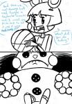 anthro ball buckteeth dialogue duo frown gatling_gun gun holding_ball holding_object machine machine_gun male open_mouth open_smile ranged_weapon smile snowman speech_bubble teeth text weapon inkyfrog five_nights_at_freddy's five_nights_at_freddy's_2 five_nights_at_freddy's_world scottgames snowcone_(fnaf) toy_bonnie_(fnaf) animatronic lagomorph leporid mammal rabbit robot 2016 english_text