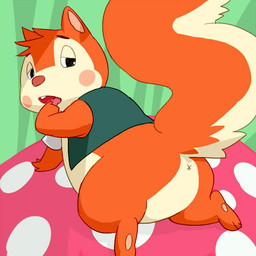 ambiguous_gender anthro anus anus_only biped blush clothing detailed_background kemono solo topwear vest x_anus conoji bannertail:_the_story_of_gray_squirrel nippon_animation banner_(bannertail) grey_squirrel mammal rodent sciurid tree_squirrel 1:1 2015