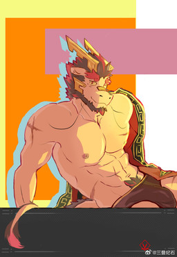 anthro arm_scar asian_clothing band-aid bandage bandage_on_face bandage_on_nose barazoku bulge chinese_clothing clothing dialogue_box east_asian_clothing emperor facial_hair hair hanfu looking_at_viewer male muscular muscular_anthro muscular_male nipples pattern_background red_eyes red_hair royalty scar simple_background smile smiling_at_viewer solo tail underwear visual_novel_interface lex41545744 mythology threefold_recital_(game) tarjumdad_(threefold_recital) dragon eastern_dragon mythological_creature mythological_scalie scalie