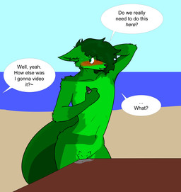 anthro genitals grinding intersex kage_(character) kagelefox maleherm solo text vulva canid canine fox mammal english_text