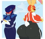 anthro armor big_butt butt clothing cotton_tail female headgear helmet leather leather_clothing male rear_view visor coffee_demon archie_comics sega sonic_the_hedgehog_(archie) sonic_the_hedgehog_(comics) sonic_the_hedgehog_(series) bunnie_rabbot phantom_rider sonic_the_hedgehog eulipotyphlan hedgehog lagomorph leporid mammal rabbit absurd_res hi_res