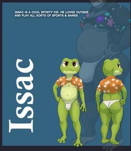 age_difference anthro big_butt bikini bikini_bottom black_body black_clothing black_fur black_hair black_shirt black_topwear blue_clothing blue_shirt blue_topwear brown_eyes bulge butt clothed clothing duo front_view fur green_body green_clothing green_nose green_shirt green_skin green_topwear grey_body grey_clothing grey_fur grey_thong grey_underwear hair half-closed_eyes hand_on_hip hand_on_own_hip hands_on_hips hands_on_own_hips looking_back male multicolored_body multicolored_clothing multicolored_fur multicolored_shirt multicolored_skin multicolored_topwear muscular muscular_anthro muscular_male narrowed_eyes orange_clothing orange_shirt orange_topwear pecs pink_clothing pink_shirt pink_topwear pose purple_clothing purple_shirt purple_topwear rear_view shirt slightly_chubby smile standing swimwear teeth text thick_thighs thong tied_clothing tied_shirt topwear two-piece_swimsuit two_tone_body two_tone_clothing two_tone_fur two_tone_shirt two_tone_skin two_tone_topwear underwear white_clothing white_thong white_underwear yellow_clothing yellow_shirt yellow_topwear young young_anthro young_male younger_male foxserx adam's_garden issac_(adam's_garden) joey_(adam's_garden) amphibian ape frog gorilla haplorhine mammal primate toad_(frog) 2026 absurd_res character_name digital_media_(artwork) english_text hi_res model_sheet