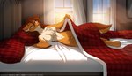 2022 7:4 anthro arm_tuft bed bed_sheet bedding bedroom blanket breasts brown_body brown_fur brown_hair canid canine canis cassidy_(twokinds) chest_tuft colored conditional_dnp countershading curvy_figure digital_drawing_(artwork) digital_media_(artwork) digitigrade featureless_breasts featureless_crotch female fur furniture hair hi_res inside inviting inviting_under_covers keidran lifting_covers looking_at_viewer lying mammal morning multicolored_body multicolored_fur navel nude on_bed on_side orange_body orange_fur pillow presenting_body red_eyes red_pillow seductive shoulder_tuft smile solo tan_body tan_fur text thigh_gap tom_fischbach tuft twokinds under_covers url white_bed_sheet white_bedding wolf