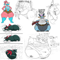 anthro belly big_belly big_butt breasts butt featureless_crotch female group huge_belly huge_butt obese obese_anthro obese_female overweight overweight_anthro overweight_female pokemorph simple_background text thick_thighs white_background wide_hips thatoneaceguy nintendo pokemon dusknoir eeveelution generation_1_pokemon generation_2_pokemon generation_3_pokemon generation_4_pokemon legendary_pokemon mewtwo pokemon_(species) porygon sneasel swampert umbreon 1:1 2025 english_text hi_res