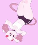 anthro bottomwear clothed clothing dolphin_shorts femboy fur gloves handwear horn hotpants looking_at_viewer lying male navel on_back one_eye_closed paw_gloves paw_pose pink_background pose purple_eyes shorts simple_background skimpy solo tail thick_thighs white_body white_fur exqmaster deltarune undertale_(series) ralsei bovid caprine goat mammal 2024 digital_drawing_(artwork) digital_media_(artwork) hi_res