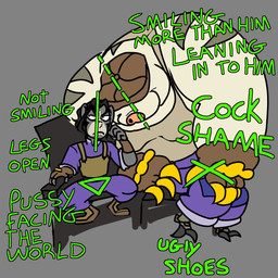 anthro chain_necklace chair claws clothing duo fur furniture grey_body grey_fur hat_over_eyes humor jewelry male male/male necklace shirt sitting size_difference smile spread_legs spreading tank_top text topwear white_body white_fur chesnaughtfan deadlock_(game) valve krill_(deadlock) mo_(deadlock) eulipotyphlan haplorhine mammal mole_(animal) monkey primate 1:1 english_text hi_res