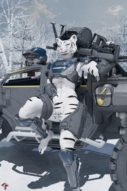 animal_genitalia animal_penis anthro armor black_stripes blue_eyes equine_genitalia equine_penis female fingering genitals gun gun_on_shoulder headgear heavy_machine_gun helmet machine_gun masturbation mostly_nude muscular muscular_female penetration penis ranged_weapon snow solo stripes vaginal vaginal_fingering vaginal_masturbation weapon golem_(artist) petruz_(modeler) helldivers helldiver felid mammal pantherine tiger 3d_(artwork) absurd_res digital_media_(artwork) hi_res