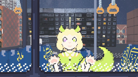 blonde_hair city clothing female green_clothing green_ears green_tail hair multicolored_eyes night paws solo tail bulks animal_humanoid cat_humanoid felid felid_humanoid feline feline_humanoid human humanoid mammal mammal_humanoid animated digital_media_(artwork) hi_res huge_filesize long_playtime no_sound pixel_(artwork) pixel_animation