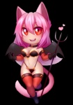 bikini chibi clothed clothing female hair looking_at_viewer membrane_(anatomy) membranous_wings pink_hair smile solo swimwear two-piece_swimsuit wings coff animal_humanoid cat_humanoid felid felid_humanoid feline feline_humanoid humanoid mammal mammal_humanoid alpha_channel