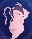 2019 anthro blue_eyes brown_eyes clothing conditional_dnp dashboom duo erection eyewear female fur generation_1_pokemon genitals glasses hat headgear headwear hi_res legendary_pokemon male male/female mammal mew_(pokemon) michelle_(dashboom) nintendo nude one_eye_closed penis pink_body pink_fur pokemon pokemon_(species) pussy semi-anthro sex space tail wink