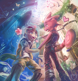alternative_fashion anthro aquarium backwards_baseball_cap backwards_hat baseball_cap butterfly_net clothed clothing detailed_background duo_focus eye_contact eyewear eyewear_on_head flower fossil group hand_holding hat headgear headwear heart_symbol horn looking_at_another male net plant public_aquarium punk red_body red_scales romantic romantic_ambiance romantic_couple scales sunglasses sunglasses_on_head unidentified_fossil_(animal_crossing) vivarium dansyron animal_crossing nintendo c.j._(animal_crossing) flick_(animal_crossing) aquatic arthropod beaver butterfly chameleon fish insect lepidopteran lizard mammal reptile rodent scalie shark 2020 absurd_res digital_media_(artwork) digital_painting_(artwork) hi_res painting_(artwork) shaded watermark