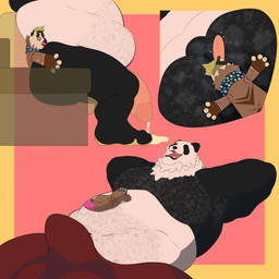 anal anthro anthro_on_anthro armpit_hair aroused benny_(bigbearbenny) big_butt big_penis bodily_fluids body_hair butt butt_grab chest_hair cum duo face_in_ass genital_fluids genitals hairy hand_on_butt huge_penis larger_male male male/nonbinary oral overweight penis rimming sex size_difference small_top_big_bottom spiral spiral_eyes bigbearbenny bear giant_panda mammal mustelid otter sea_otter 1:1 animated animated_webp hi_res meme