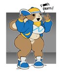 anthro belly breasts clothed clothing dialogue female footwear genitals hat headgear headwear kerchief navel outline pantsless profanity pussy shoelaces shoelaces_untied shoes simple_background slightly_chubby sneakers solo thick_thighs white_outline mehdrawings how_to_be_cool peeb_(piemations) lagomorph leporid mammal rabbit 2024 hi_res shaded simple_shading