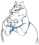 anthro big_breasts bodily_fluids breasts clothed clothing curvy_figure delta_rune_(emblem) female floppy_ears horn mature_anthro mature_female nervous open_mouth overweight overweight_anthro overweight_female simple_background solo sweat sweatdrop symbol thick_thighs voluptuous white_background wide_hips hotcakehound undertale undertale_(series) toriel boss_monster_(undertale) bovid caprine mammal