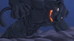 abs anthro black_body desert glowing glowing_mouth macro male muscular muscular_anthro muscular_male night pecs sand sharp_teeth solo teeth white_eyes allandox disney disney's_aladdin aladdin_(disney) cave_of_wonders felid mammal pantherine tiger hi_res