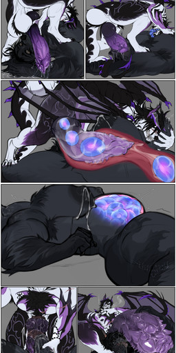 anthro arm_tattoo balls big_balls big_butt big_ears big_penis biped black_body black_eyes black_fur bloated bodily_fluids bottomwear butt car claws clothing cum cum_overflow cumshot cyberpunk dripping drugs duo ear_piercing egg ejaculation female female_anthro finger_claws flaccid fur genital_fluids genital_piercing genitals girthy grey_body grey_fur grey_highlights heart_symbol heterochromia highlights_(coloring) horn huge_balls huge_penis hyper hyper_genitalia hyper_penis larger_female larger_penetrated leg_tattoo macro macro_anthro macro_female male male/female male_anthro marijuana nude open_mouth oral oral_penetration ovipositor_penis pants parasite penetration penile penile_penetration penis penis_in_mouth penis_in_vagina penis_piercing piercing purple_body purple_eyes purple_fur shirt size_difference smaller_male smile smirk solo spread_legs spreading tattoo text thick_penis thick_thighs tongue tongue_out topwear torn_bottomwear torn_clothing torn_pants torn_shirt torn_topwear transformation vaginal vaginal_penetration vehicle wet white_body white_fur yanzeigeist mythology reez canid canine canis hybrid mammal mythological_canine mythological_creature werecanid werecanine werecreature werewolf wolf absurd_res colored comic hi_res translated