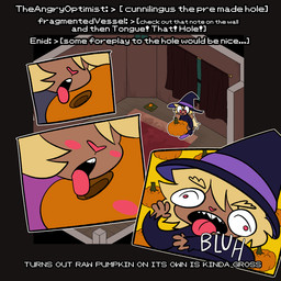 animated_webp anthro blush disgust eyewear female food fruit glasses haunted_house holidays licking_object open_mouth plant pumpkin solo text tongue tongue_out wearing_glasses witch_costume corruptedcryptid halloween nintendo pokemon penny_(corruptedcryptid) generation_4_pokemon lopunny pokemon_(species) animated english_text hi_res trans_(lore) trans_woman_(lore)