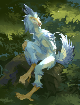 ambiguous_gender amputee anthro beak blue_body blue_feathers disability feathers featureless_crotch glistening glistening_eyes grass grey_eyes head_feathers leg_markings markings nude open_mouth outside pink_tongue plant rock shrub sitting socks_(marking) solo tail tail_feathers teeth three-quarter_view tongue unsigned corzh77 avian nevrean 2020 absurd_res full-length_portrait hi_res portrait