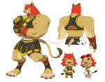 anthro anthrofied back_muscles biceps bottomwear brown_body brown_fur clothing colored_nails female fur hair muscular muscular_anthro muscular_female nails red_hair skirt solo style_emulation yjoistiidaan283 animal_crossing capcom nintendo street_fighter marisa_(street_fighter) felid lion mammal pantherine hi_res