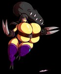 belt belt_bra belted_breasts big_breasts breasts claws cocky female huge_breasts hyper hyper_breasts open_mouth pokemorph simple_background solo transparent_background oblivionrising nintendo pokemon rei_darkblade generation_3_pokemon mawile pokemon_(species) alpha_channel hi_res