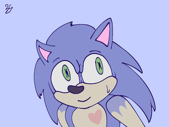 anthro blue_body blue_fur bodily_fluids ear_wag fur green_eyes grin grinning_at_viewer heart_(marking) heart_eyes heart_symbol male markings pale_skin smile smiling_at_viewer solo suspicious_person sweat sweatdrop teeth transformation transformation_sequence x_pupils yellow_teeth helloimfurry sega sonic_the_hedgehog_(series) b2y.exe_(helloimfurry) fan_character eulipotyphlan hedgehog mammal 2d_animation 4:3 animated frame_by_frame signature