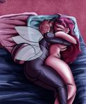 alternate_species bed breasts cuddling duo female female/female furniture hug humanoid_on_humanoid humanoidized pillow pokemorph sleeping spooning wings punishedkom nintendo pokemon animal_humanoid arthropod arthropod_humanoid beedrill gardevoir generation_1_pokemon generation_3_pokemon humanoid hymenopteran insect insect_humanoid pokemon_(species) pokemon_humanoid