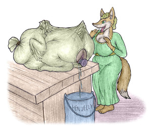 bagged bdsm bodily_fluids bondage bound clothing dildo dildo_insertion dress dripping_vulva duo female female/female forced genital_fluids genitals green_clothing green_dress obese obese_female overweight overweight_female sex_toy sex_toy_insertion vaginal_fluids vibrator vulva wand_vibrator aviannapper avian bird canid canine chicken fox galliform mammal phasianid 6:5 source_request unavailable_at_source