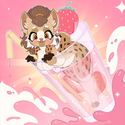 alcohol beverage bubble cocktail female food fruit glass glitter ice plant spots strawberry tube mediocre_peach moralamorte deer mammal hi_res