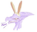 ambiguous_form blush blush_lines fake_ears fake_rabbit_ears humor male meow monotone_background monotone_body monotone_scales open_mouth open_smile purple_body purple_scales purple_text scales simple_background smile snout solo teeth text tongue white_background yellow_sclera sabamiso_(sabamasasix) metroid mythology nintendo super_smash_bros. ridley dragon mythological_creature mythological_scalie scalie space_dragon_(metroid) 2018 compression_artifacts digital_drawing_(artwork) digital_media_(artwork) english_text headshot_portrait icon japanese_description portrait sketch translation_request