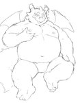 anthro belly big_belly biped kemono male membrane_(anatomy) membranous_wings moobs navel nipples one_eye_closed overweight overweight_male scar simple_background sitting small_wings solo wings wink flappydog mythology tamacolle oumi_(tamacolle) dragon mythological_creature mythological_scalie scalie 2022 digital_drawing_(artwork) digital_media_(artwork) full-length_portrait portrait sketch