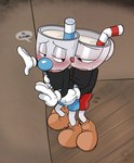 anal anal_penetration anthro blush bodily_fluids dialogue duo male male/male open_mouth penetration standing sweat text young toxic-boner cuphead_(game) cuphead_(character) mugman animate_inanimate brother_(lore) brothers_(lore) incest_(lore) sibling_(lore)