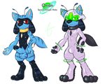 anthro balls barefoot bulge clothing erection feet genitals humanoid_genitalia humanoid_penis looking_at_viewer male nipples nude penis simple_background solo suit notfornothin nintendo pokemon alien canid canine generation_4_pokemon mammal pokemon_(species) riolu digital_media_(artwork)