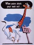 1945 20th_century absurd_res ancient_art bode clothing english_text feral giraffe giraffid government_printing_office hat headgear headwear hi_res horn male mammal open_mouth ossicone poster poster_template propaganda running sailor_uniform solo text